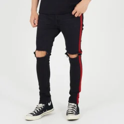 Jeans*Brave Soul Fit Jeans With Contrast Side Seam Tape Detail in Grey