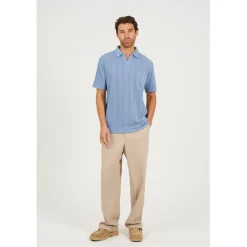 Polo Shirts*Brave Soul Neck Polo in Blue