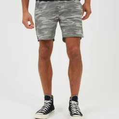 Shorts*Brave Soul Print Jersey Shorts in Grey