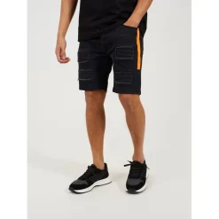 Shorts*Brave Soul Short With Biker Patch Detail in Grey
