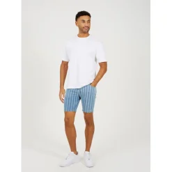 Shorts*Brave Soul Stripe Denim Shorts in Blue