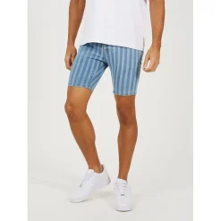 Shorts*Brave Soul Stripe Denim Shorts in Blue