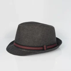 Caps-Hats*Brave Soul Trilby Hat With Contrast Tape Detail in Black