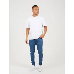 Jeans*Brave Soul Wash Skinny Jean With Stripe in Blue