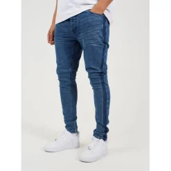 Jeans*Brave Soul Wash Skinny Jean With Stripe in Blue