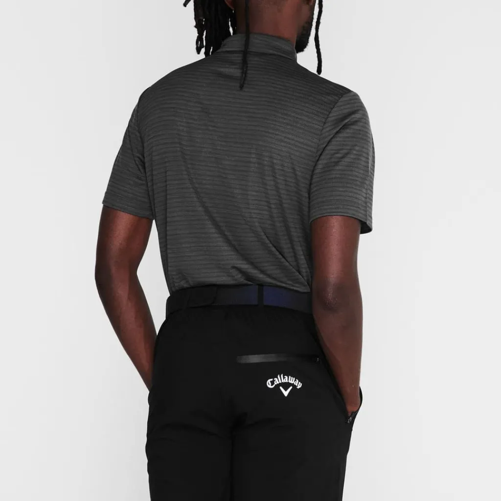 Polo Shirts*Callaway Mens Herringbone Golf Polo Shirt in Black