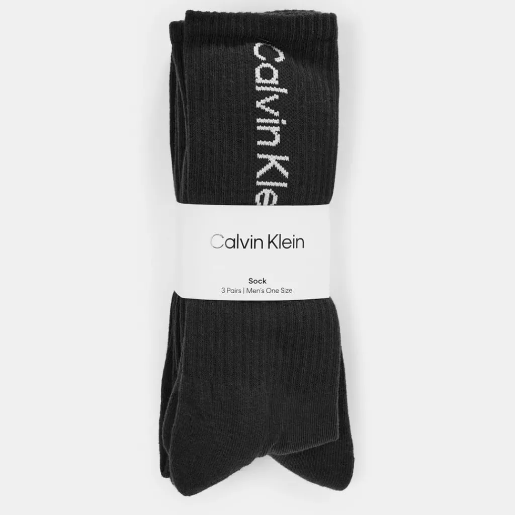 Underwear And Socks*Calvin Klein 3 Pack Of Crew Socks in Black