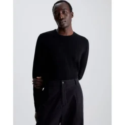 Knitwear*Calvin Klein Crew Neck Pullover Sweater in Black