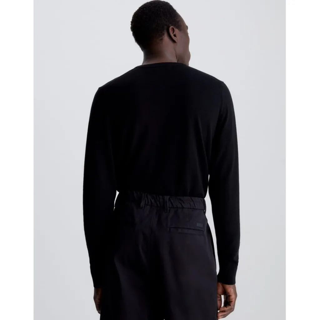 Knitwear*Calvin Klein Crew Neck Pullover Sweater in Black