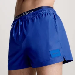 Shorts*Calvin Klein Double Waistband Swim Shorts in Blue