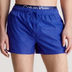 Shorts*Calvin Klein Double Waistband Swim Shorts in Blue