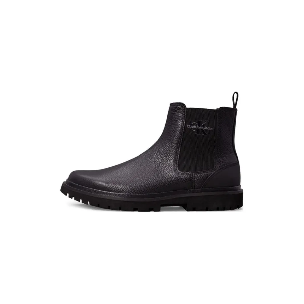 Boots*Calvin Klein Jeans Mid Chelsea Boot Lth in Black