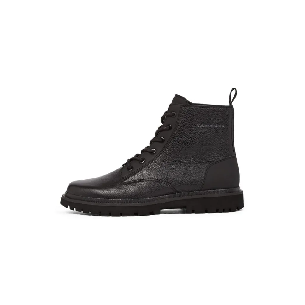 Boots*Calvin Klein Jeans Mid Laceup Boot Lth in Black