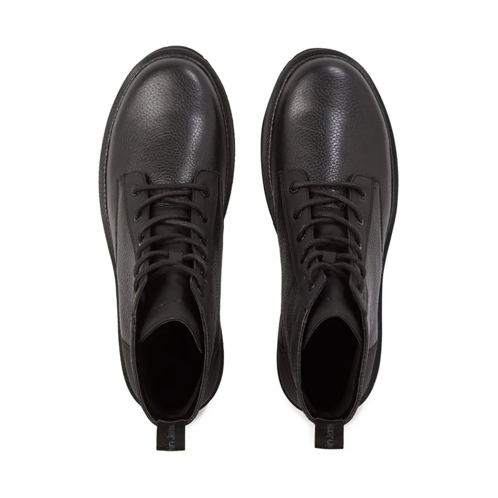 Boots*Calvin Klein Jeans Mid Laceup Boot Lth in Black