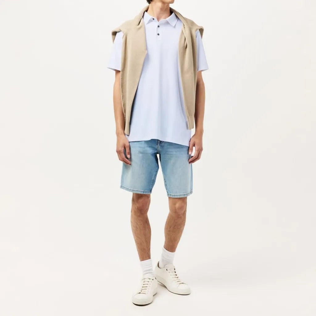 Polo Shirts*Calvin Klein Jeans Pima Regular Fit Short Sleeve Shirt in White