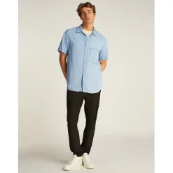 Shirts*Calvin Klein Jeans Regular Fit Short Sleeve Denim Shirt in Blue
