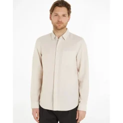 Shirts*Calvin Klein Linen Cotton Regular Fit Shirt in Beige