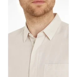 Shirts*Calvin Klein Linen Cotton Regular Fit Shirt in Beige