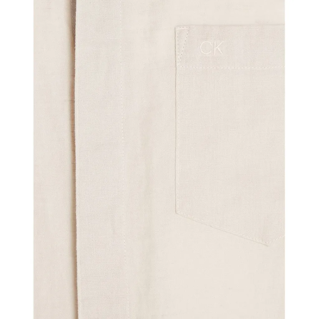 Shirts*Calvin Klein Linen Cotton Regular Fit Shirt in Beige