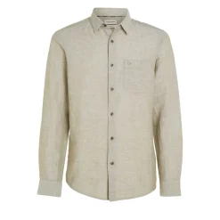 Shirts*Calvin Klein Linen Cotton Regular Shirt in Green
