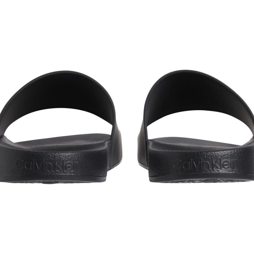 Beach Shoes*Calvin Klein Logo Sliders in Black