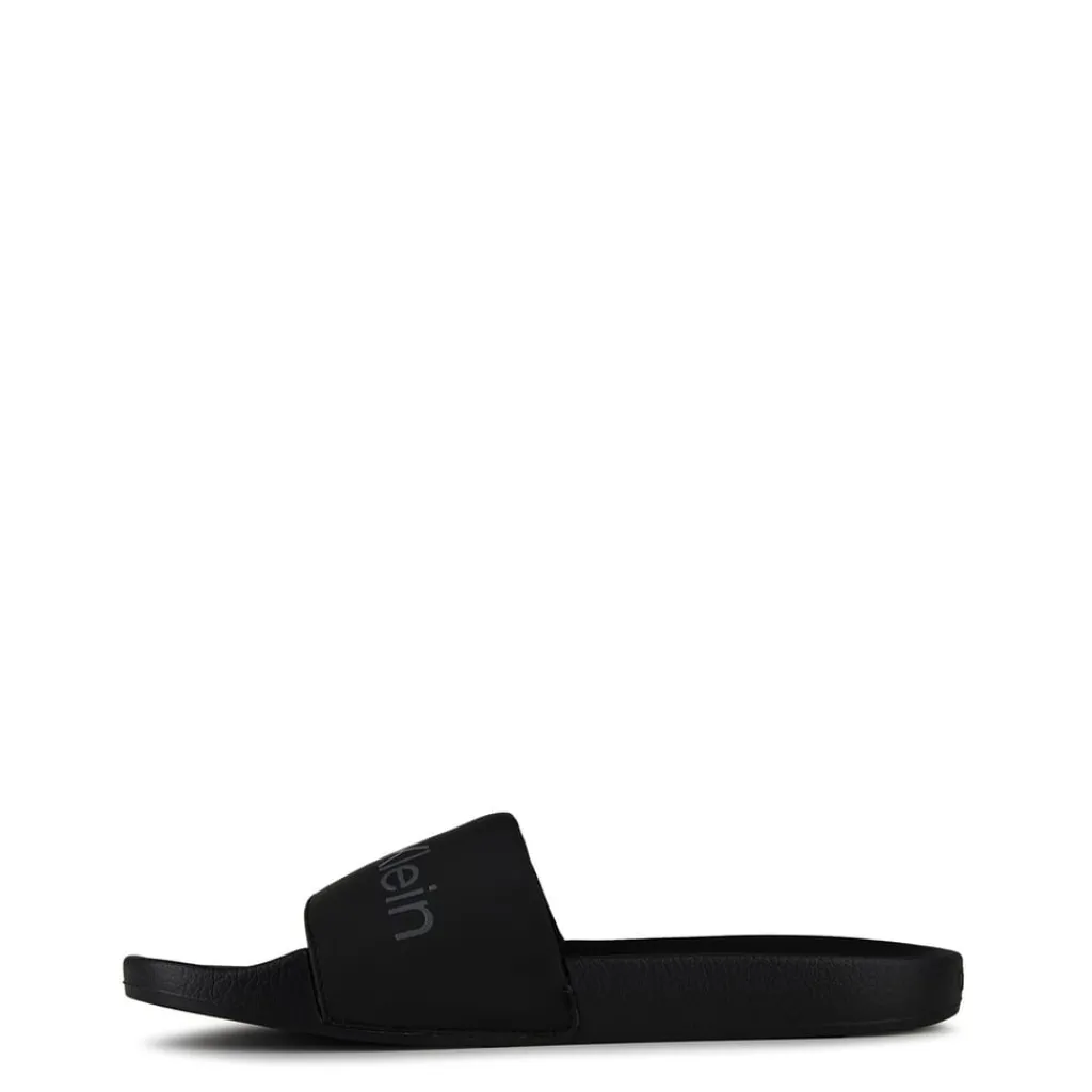 Beach Shoes*Calvin Klein Logo Sliders in Black