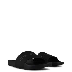 Beach Shoes*Calvin Klein Logo Sliders in Black