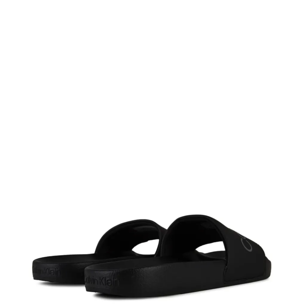 Beach Shoes*Calvin Klein Logo Sliders in Black