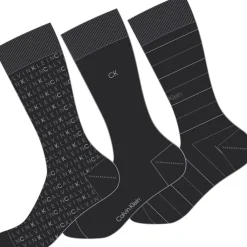 Underwear And Socks*Calvin Klein Mens Pack All Over Print Crew Socks in Black