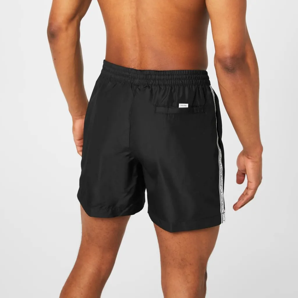 Shorts*Calvin Klein Mens Tape Swim Shorts in Black