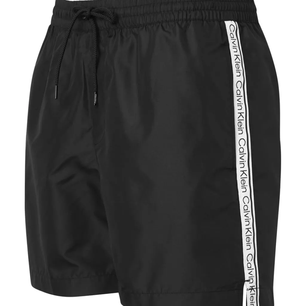 Shorts*Calvin Klein Mens Tape Swim Shorts in Black