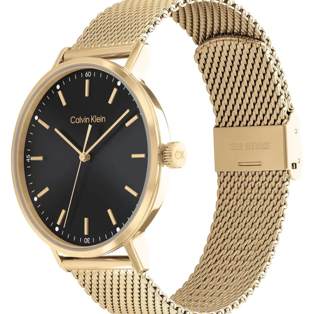 Jewellery-Watches*Calvin Klein Mesh Analogue Watch in Gold