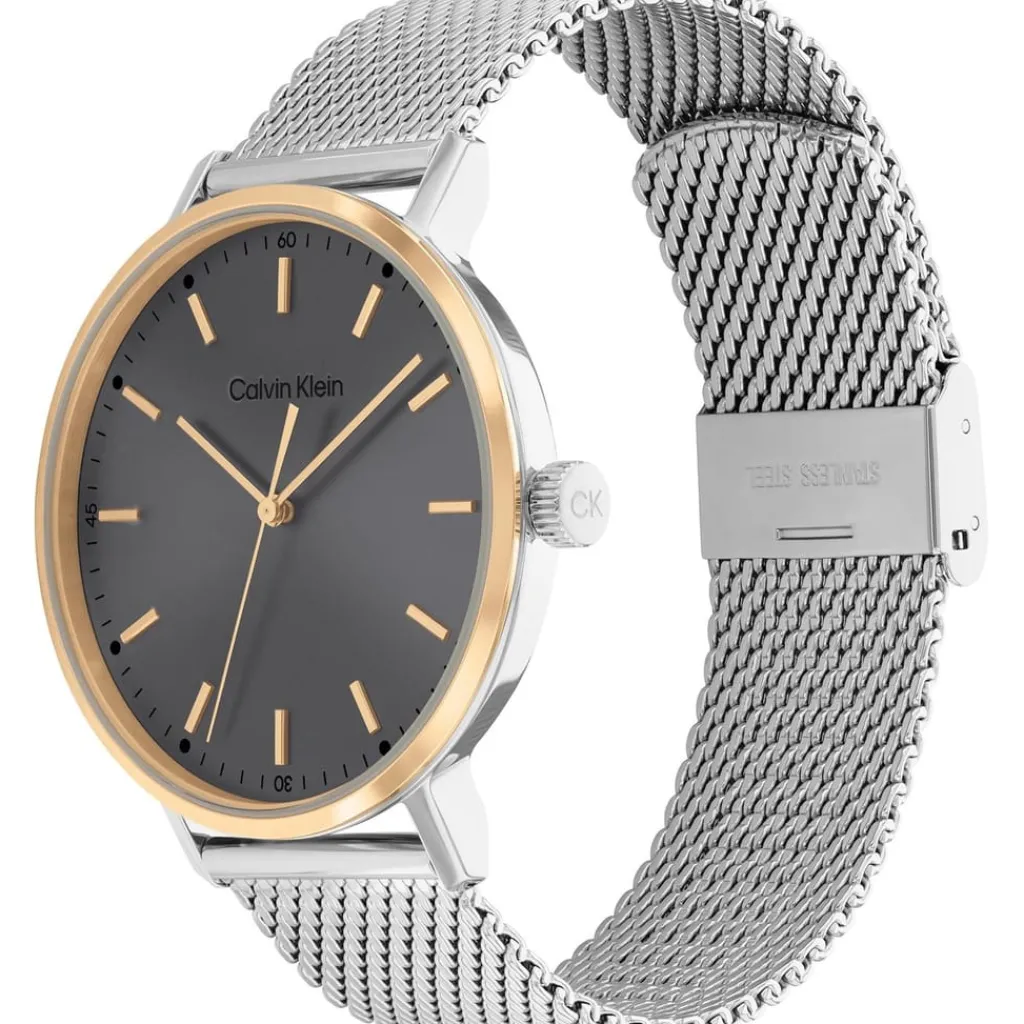 Jewellery-Watches*Calvin Klein Mesh Analogue Watch in Silver