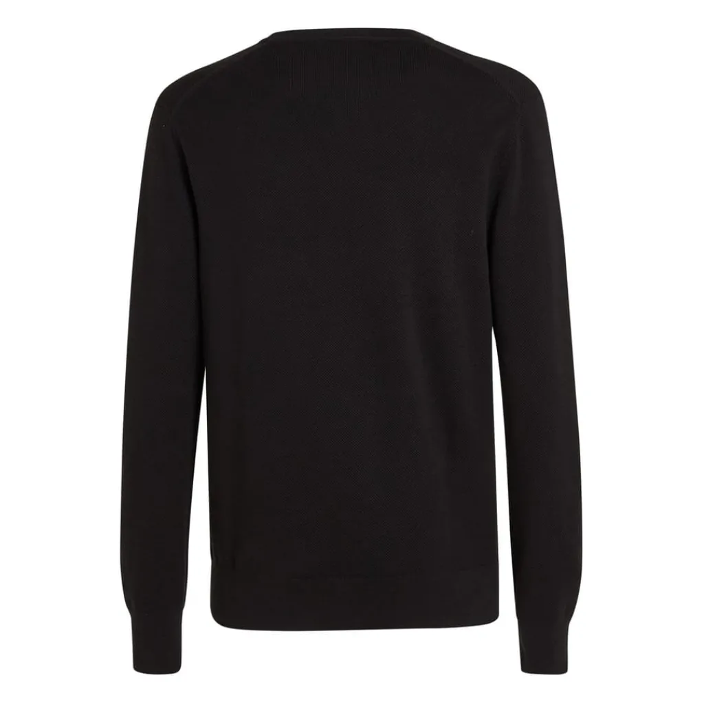 Knitwear*Calvin Klein Pique Structure Sweater in Black