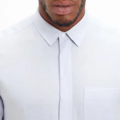 Shirts*Calvin Klein Regular-Fit Linen Cotton Shirt in Blue
