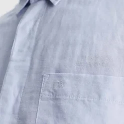 Shirts*Calvin Klein Regular-Fit Linen Cotton Shirt in Blue