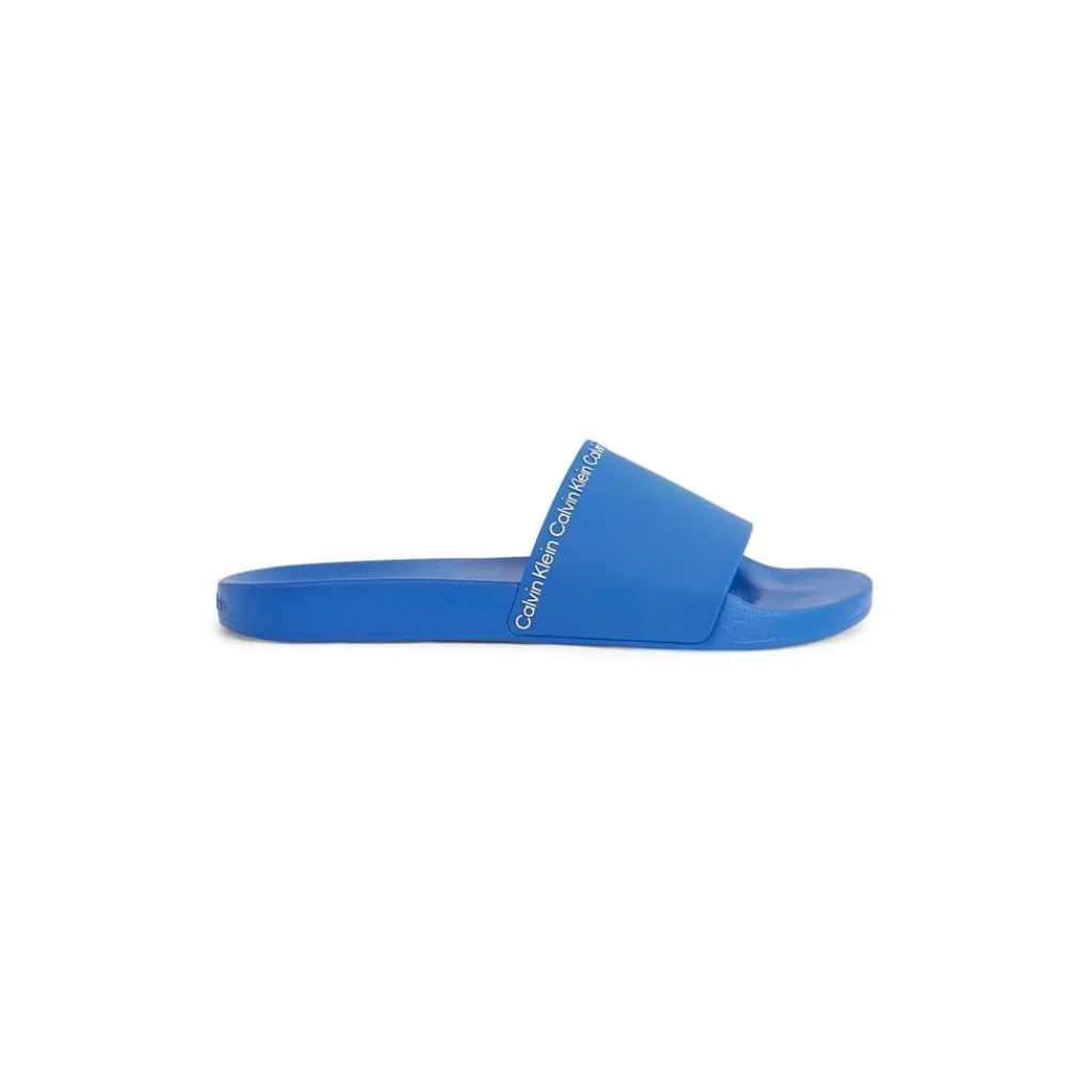 Beach Shoes*Calvin Klein Rubber Slide Sandals in Blue