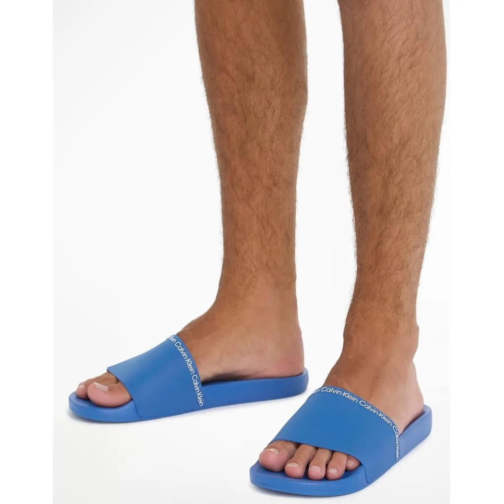 Beach Shoes*Calvin Klein Rubber Slide Sandals in Blue