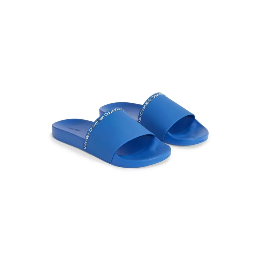 Beach Shoes*Calvin Klein Rubber Slide Sandals in Blue