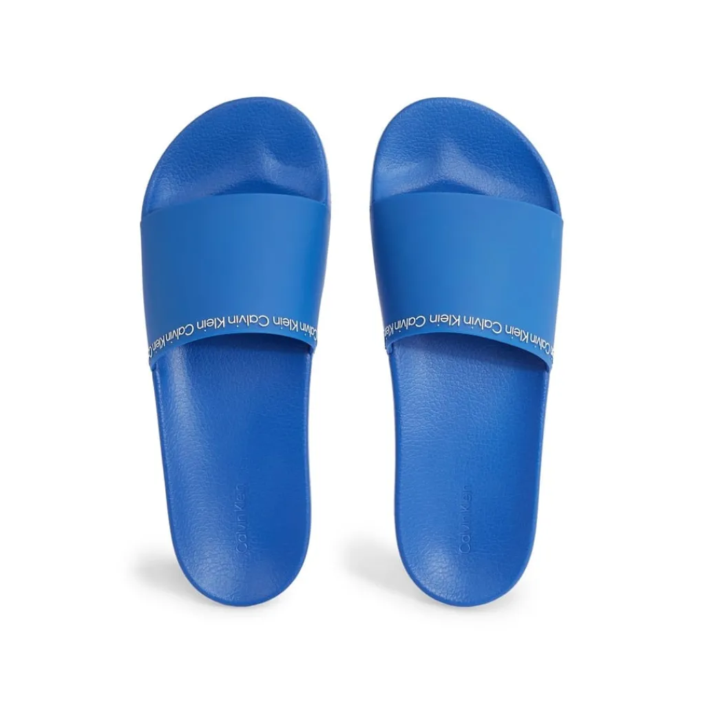 Beach Shoes*Calvin Klein Rubber Slide Sandals in Blue