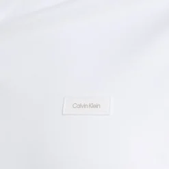 Polo Shirts*Calvin Klein Smooth Cotton Stand Collar Polo Shirt in White