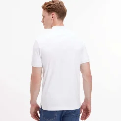 Polo Shirts*Calvin Klein Smooth Cotton Stand Collar Polo Shirt in White