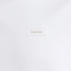 Polo Shirts*Calvin Klein Smooth Cotton Stand Collar Polo Shirt in White