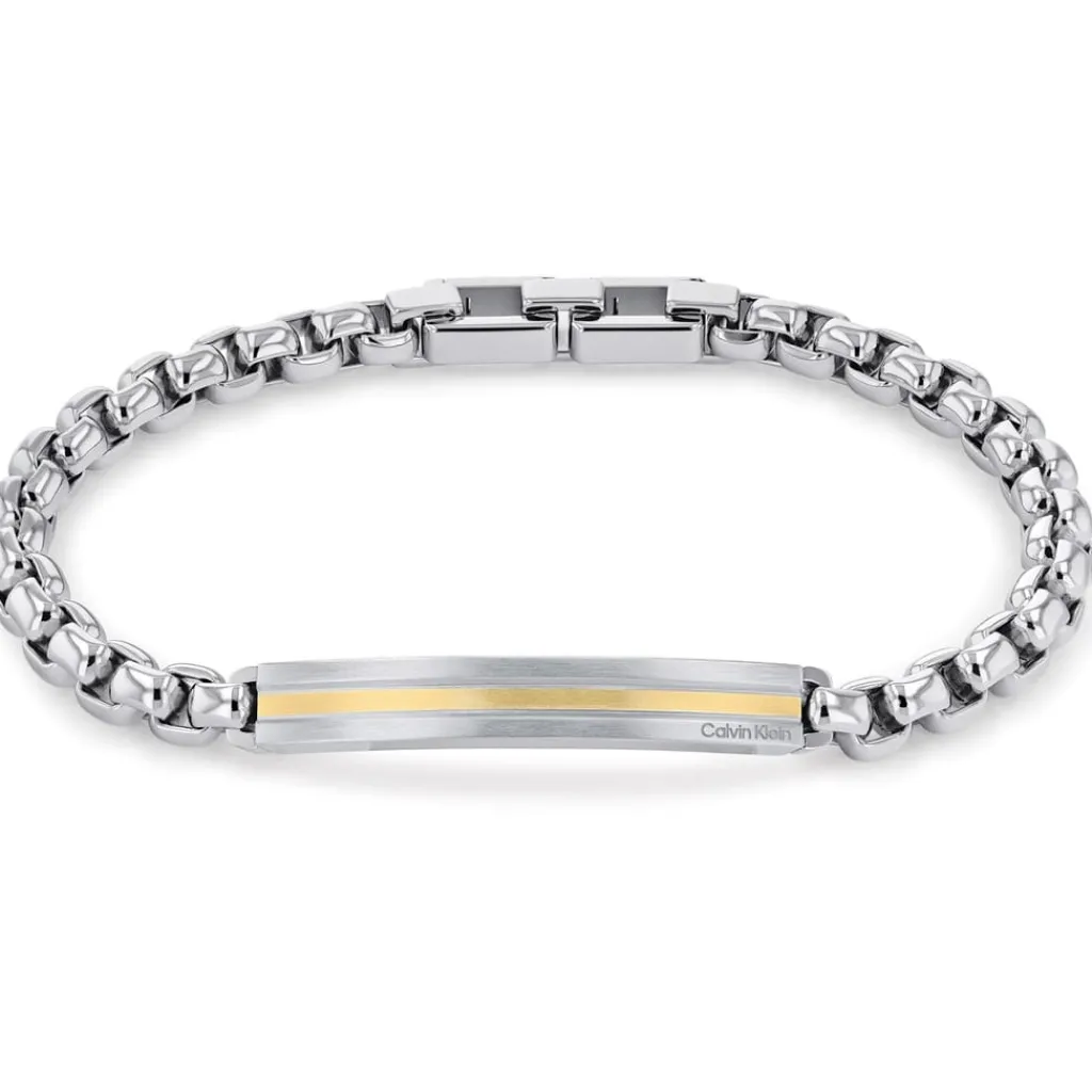 Jewellery-Watches*Calvin Klein Stainless Steel And Grey Metal Bracelet in Silver