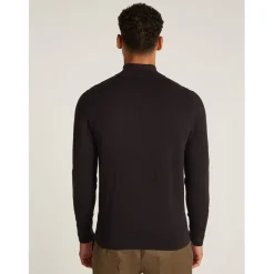 Knitwear*Calvin Klein Zip Neck Slim Fit Sweater in Black