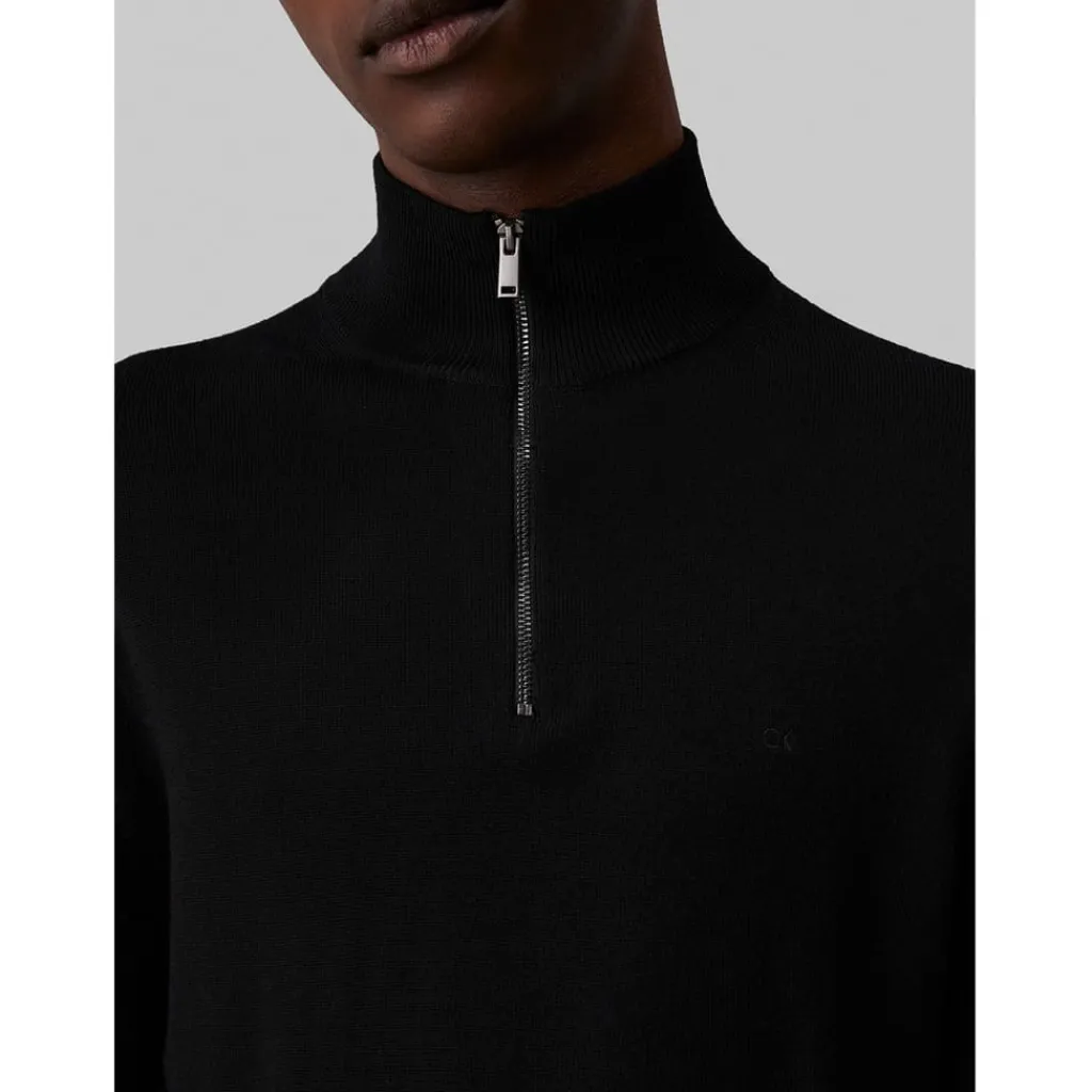 Knitwear*Calvin Klein Zip Sweater in Black