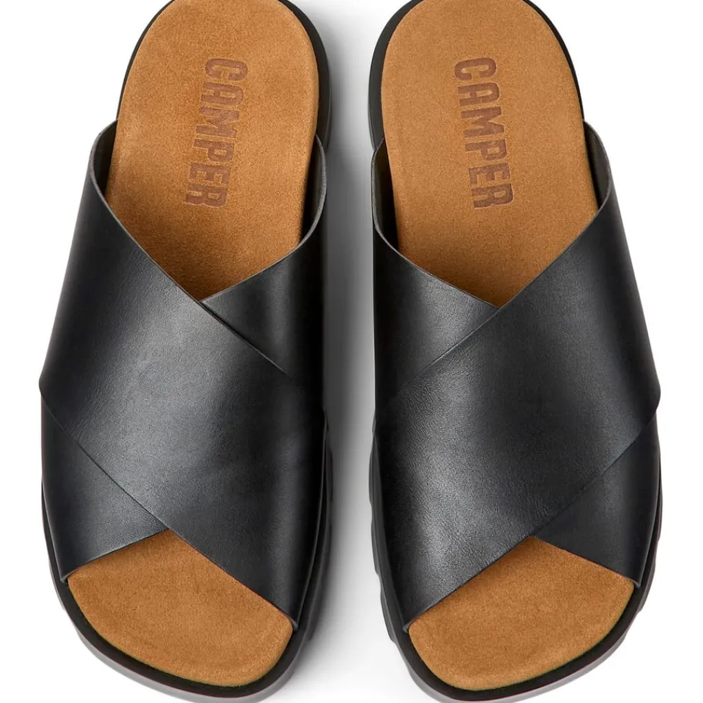 Beach Shoes*Camper Brutus Flatform Slide Sandals in Black