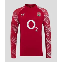 Fitness And Gym Tops*Castore England Rugby Pre Match Drill Top 2025 Adults in Red