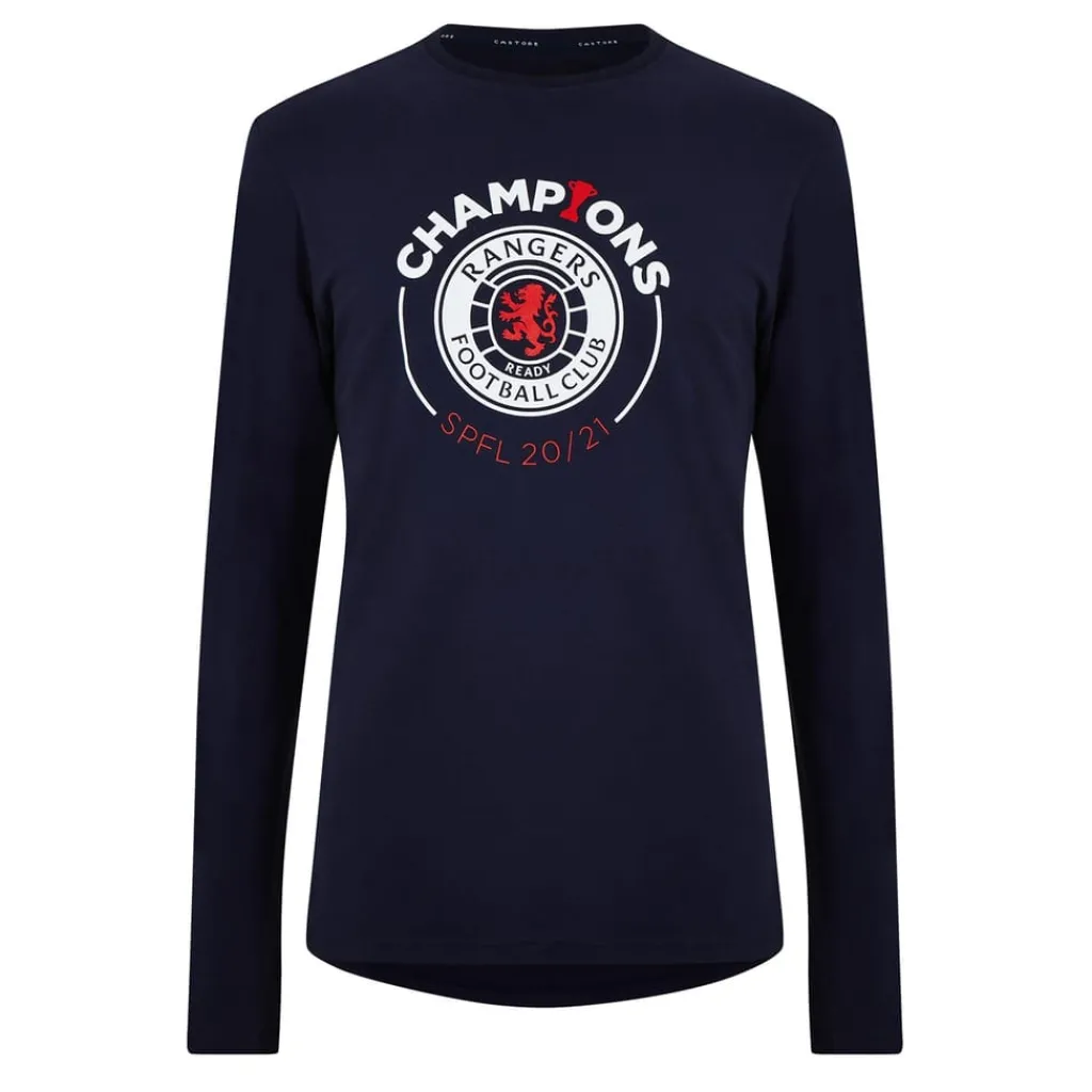 Football And Rugby Clothing*Castore Rangers FC Long Sleeve Crew Neck T-Shirt in Blue