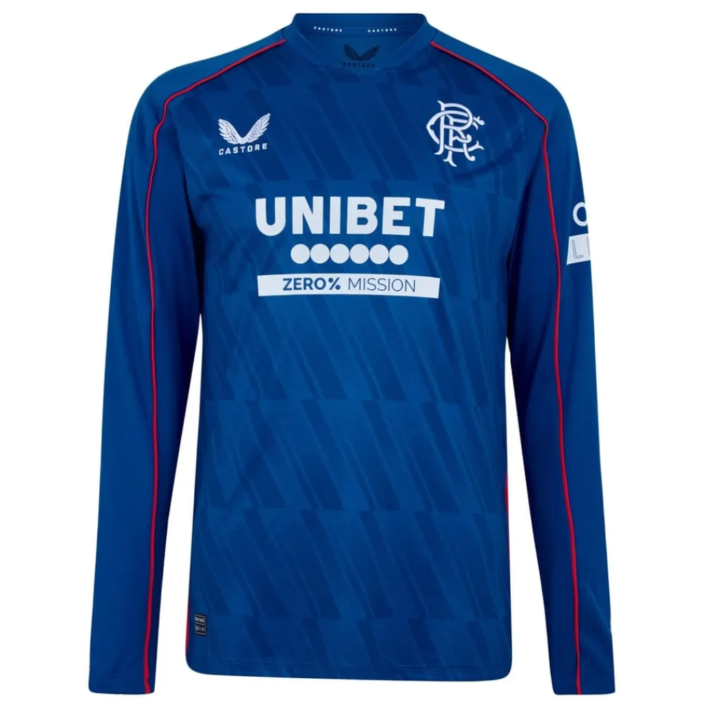 Football And Rugby Clothing*Castore Rangers Home Long Sleeve Shirt 2024 2025 Adults in Blue
